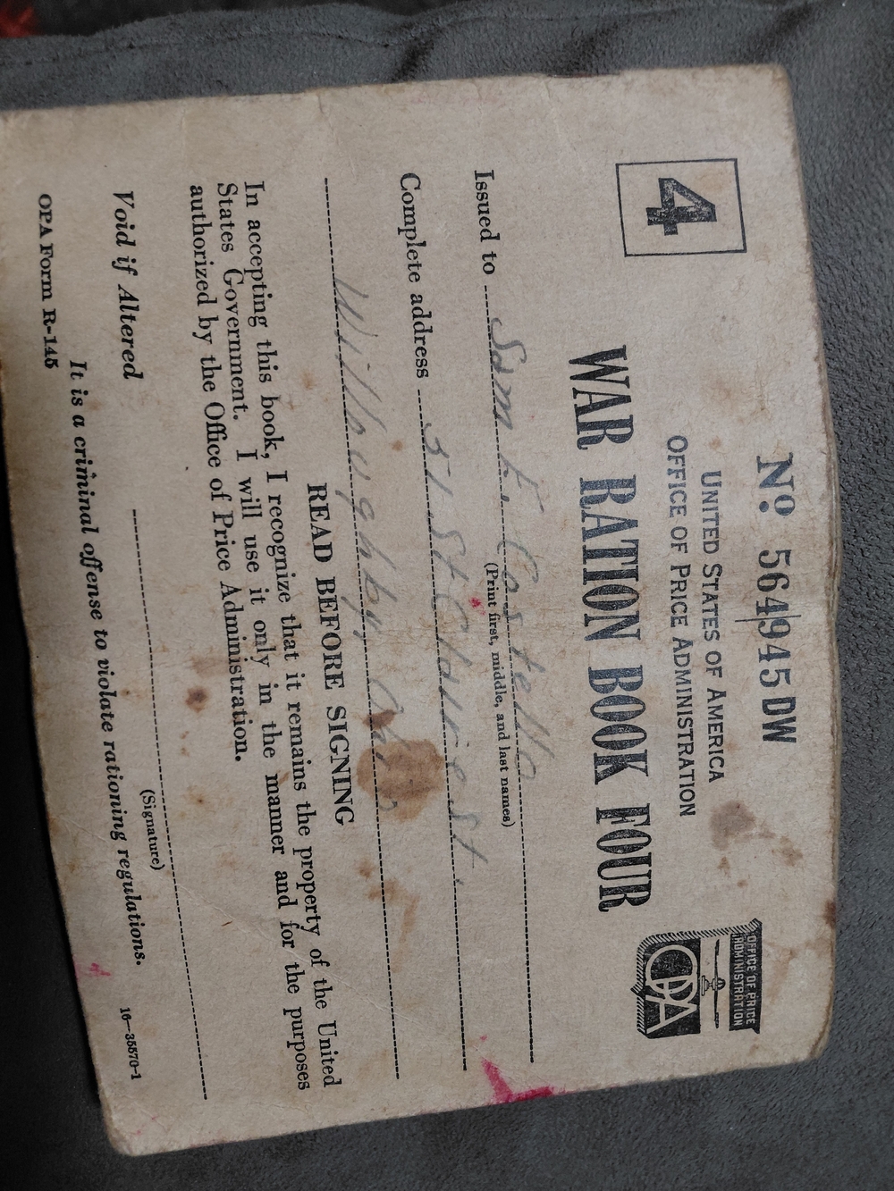 War Rations Book 4